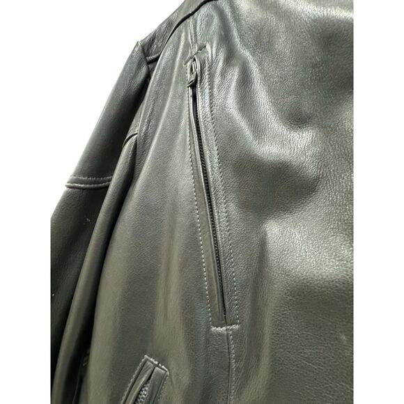 Drag Specialties Black Leather Motorcycle Jacket Weave Size 38 Fit Large - Picture 6 of 13